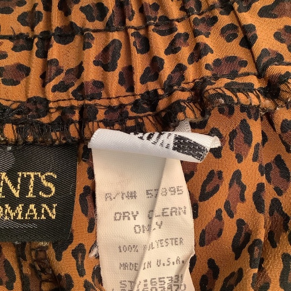 Requirements Vintage Leopard Print Brown Pleated Skirt Pull On Size 20W - Picture 4 of 5